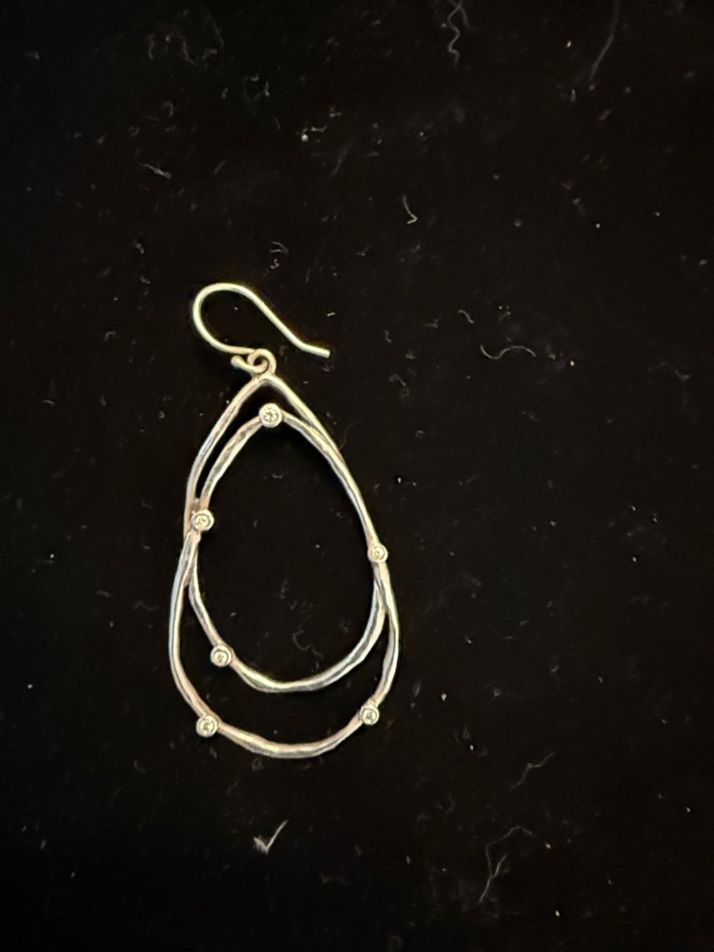 Silpada Silver Double Teardrop Dangle Earrings with Sparkling Accents